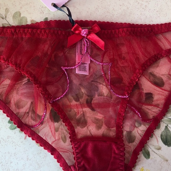 Lorna red/pink lurex brief - Picture 7 of 10